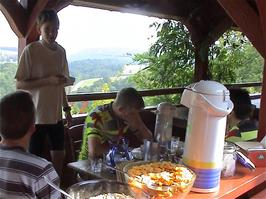 The most perfect breakfast setting at Mariastein-Rotberg Youth Hostel